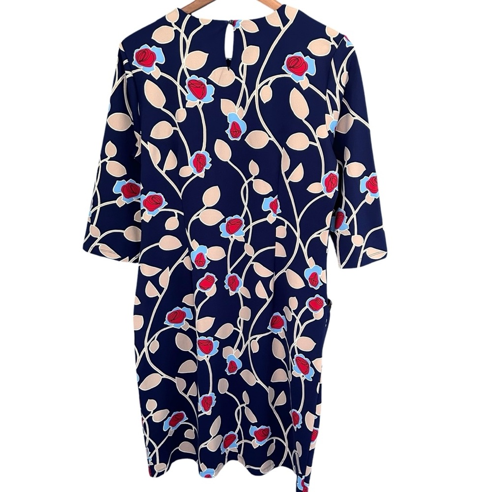 J. McLaughlin Catalyst Dress Saint Germaine Floral Catalina Cloth Navy Size XL - Picture 4 of 11